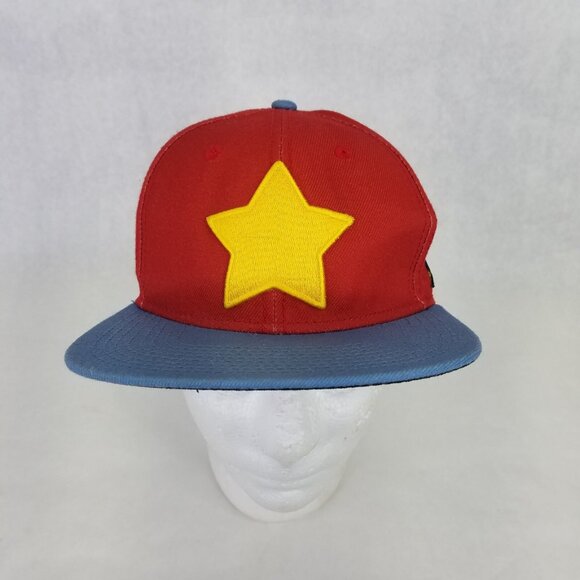 Steven Universe Cap Hat Red Snapback Flat Blue Bill Cartoon Network Adjustable - Picture 1 of 12